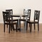 Baxton Studio Salida Modern Two-Tone Dark Brown and Walnut Brown Finished Wood 5-PC Dining Set 178-11384-10898-Zoro - alternate 6